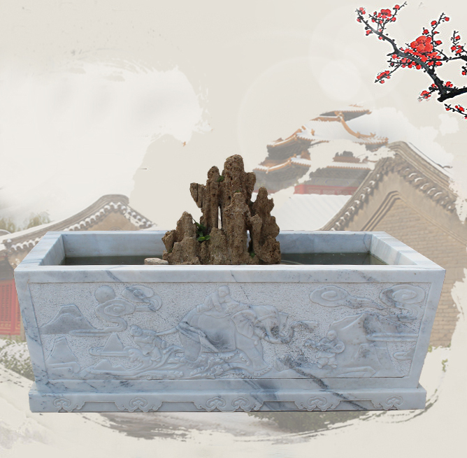 大理石魚缸，園林景觀石雕