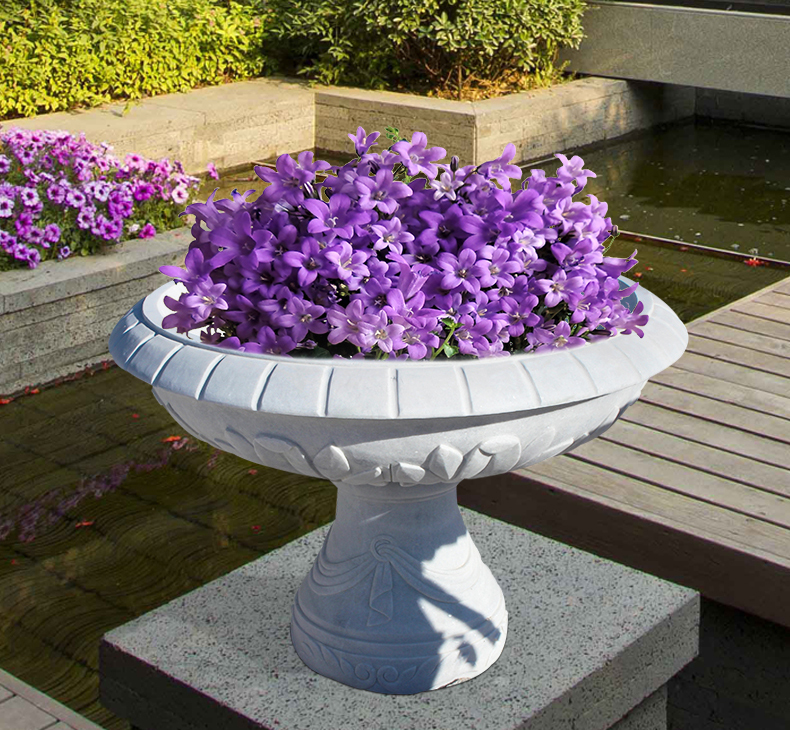 公園景觀石雕，漢白玉花盆