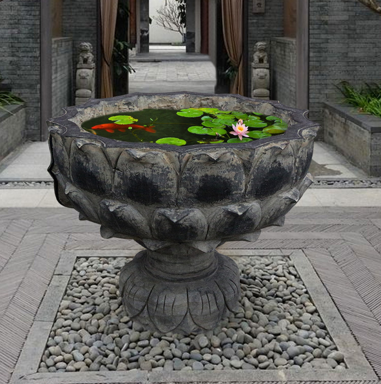庭院景觀石雕，石雕花盆