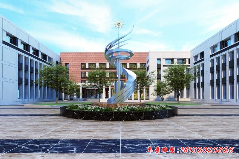 不銹鋼升華雕塑，不銹鋼校園雕塑