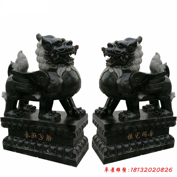 鎮(zhèn)宅瑞獸石雕，青石貔貅雕塑 (2)[1][1]