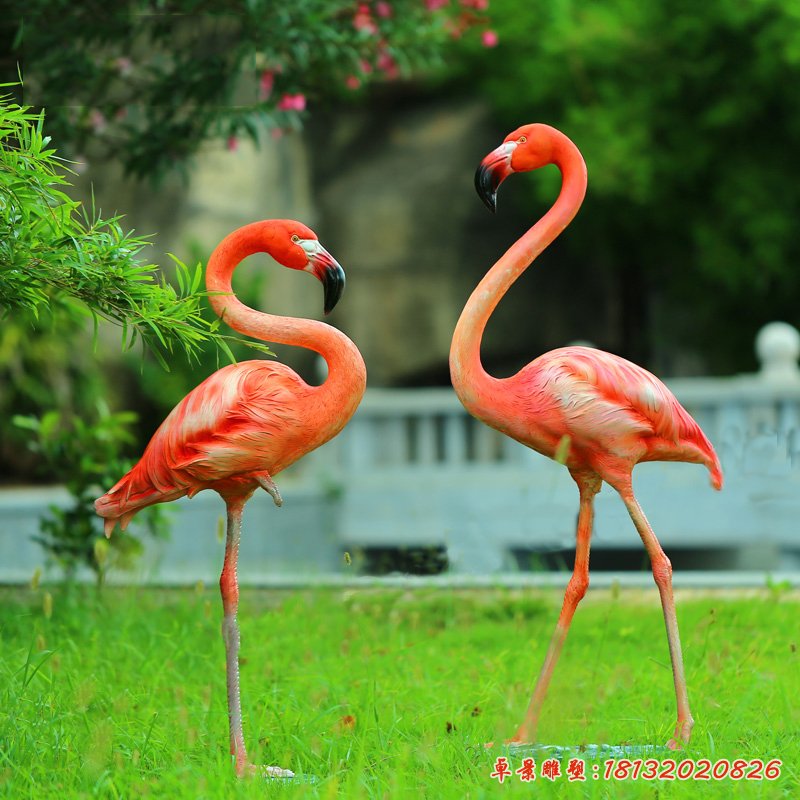 仿真火烈鳥(niǎo)，動(dòng)物雕塑，玻璃鋼仿真動(dòng)物[1]