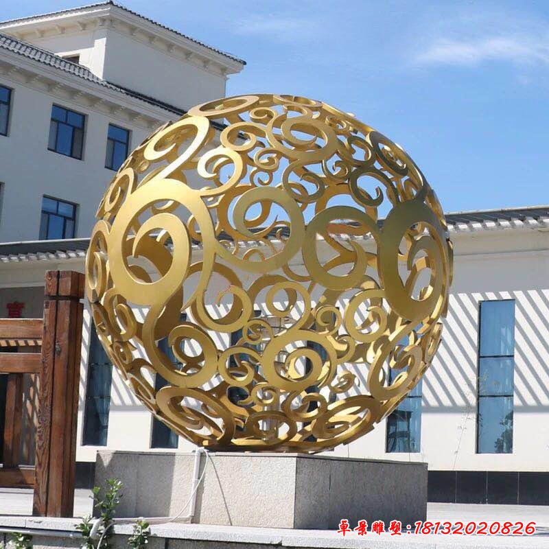 不銹鋼雕塑球 不銹鋼鏤空球雕塑定做來(lái)宏恒，不銹鋼噴泉藝術(shù)品制作 不銹鋼雕塑價(jià)格低16446830 (5)