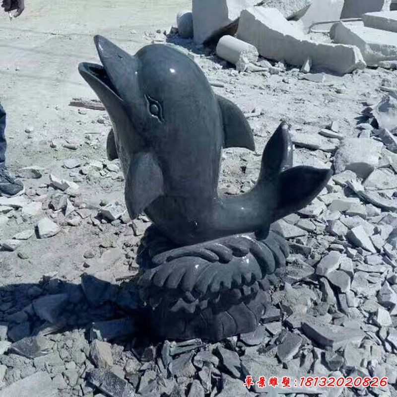 青石海豚石雕，動(dòng)物石雕 (2)