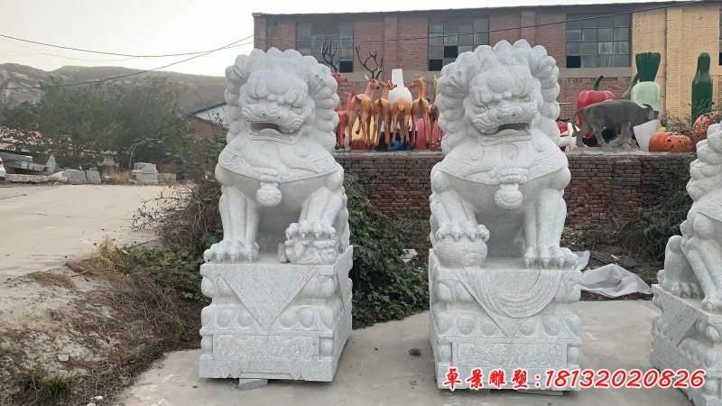 門(mén)口大理石獅子雕塑