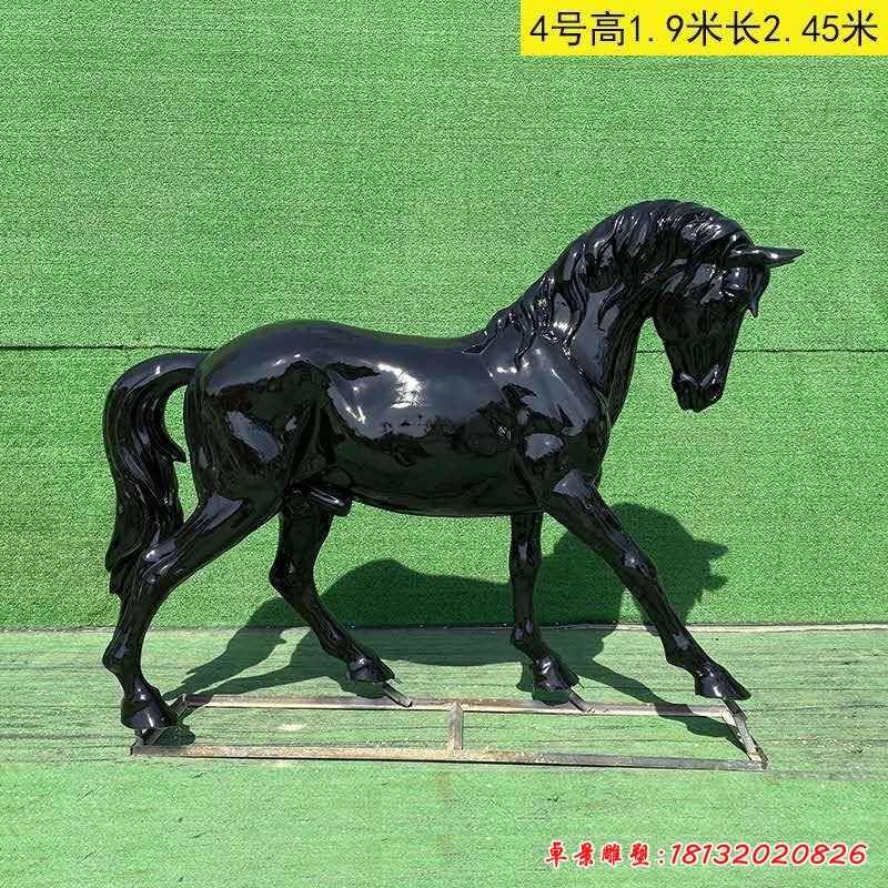 玻璃鋼仿真動(dòng)物黑馬雕塑