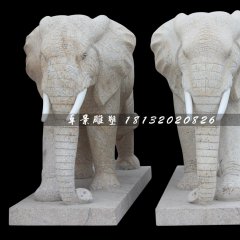 大象石雕，大理石大象雕塑