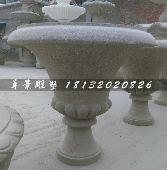 大理石花盆雕塑 廣場(chǎng)石雕花盆
