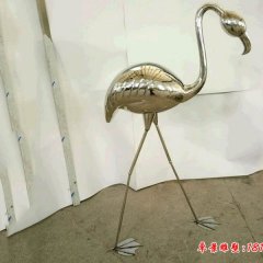 公園不銹鋼動(dòng)物火烈鳥雕塑