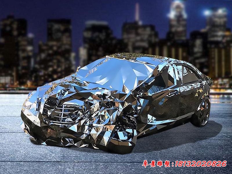 不銹鋼抽象汽車(chē)雕塑