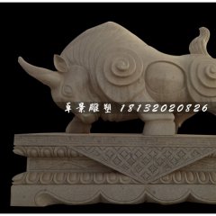 開(kāi)荒牛石雕，廣場(chǎng)石雕牛