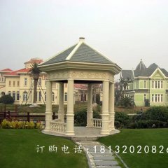 石雕涼亭，尖頂涼亭雕塑