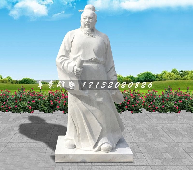 大理石范仲淹石像，古代人物石雕