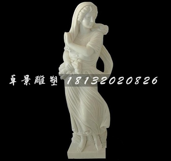 漢白玉人物雕塑，西方女人石雕
