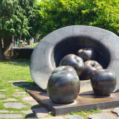 蘋(píng)果銅雕，蘋(píng)果雕塑