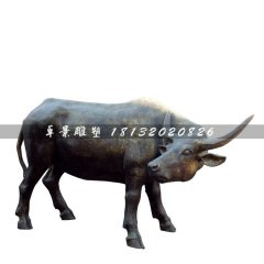玻璃鋼仿銅牛，玻璃鋼金牛雕塑
