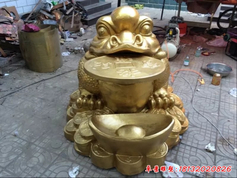 金蟾銅雕招財(cái)動物雕塑 