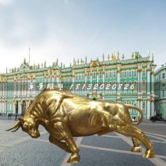 黃牛銅雕，廣場(chǎng)開(kāi)荒牛銅雕