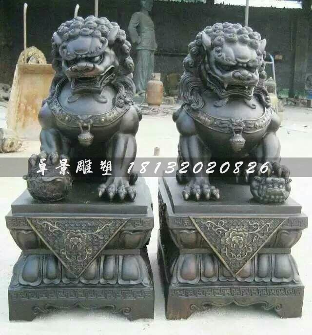 北京獅子雕塑，看門獅銅雕