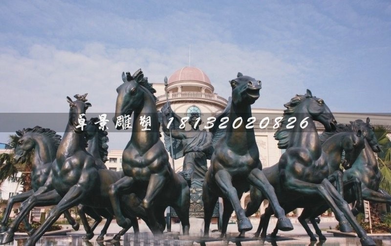 阿波羅戰(zhàn)車銅雕，廣場景觀雕塑