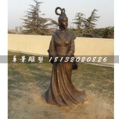 古代美女銅雕，廣場古人雕塑