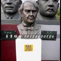愛迪生頭像銅雕，校園西方名人銅雕