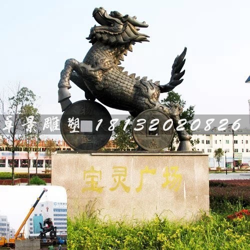 銅雕麒麟，大型神獸銅雕