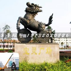 銅雕麒麟，大型神獸銅雕