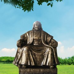 成吉思汗銅雕，廣場(chǎng)古人銅雕