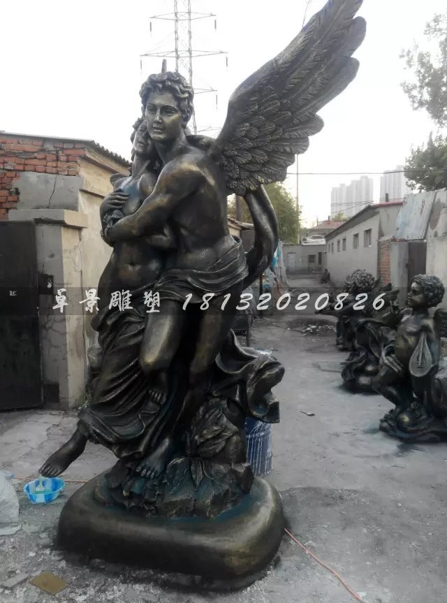 西方愛(ài)神雕塑，玻璃鋼仿銅人物雕塑 (1)