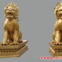 銅雕麒麟，鑄銅麒麟雕塑