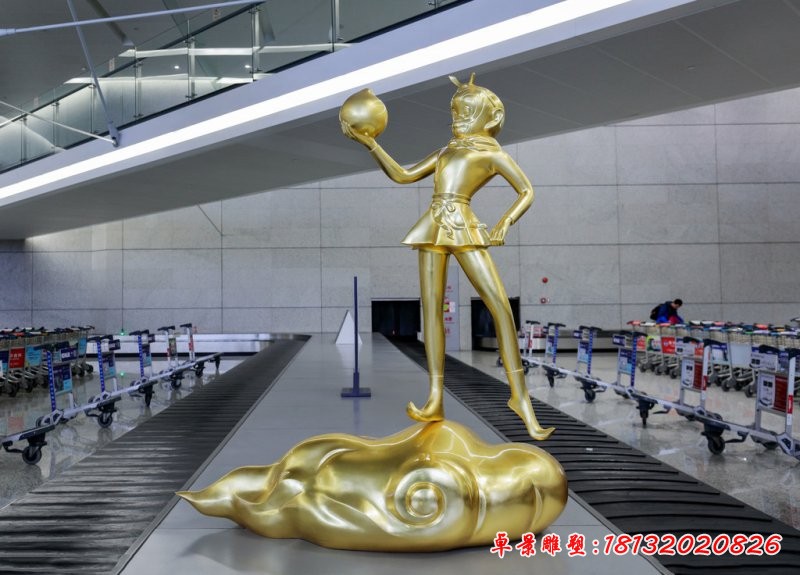 孫悟空銅雕，卡通孫悟空雕塑