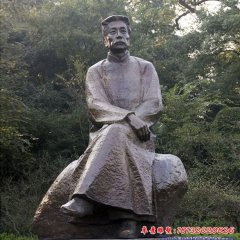 坐式魯迅銅雕，公園名人銅雕