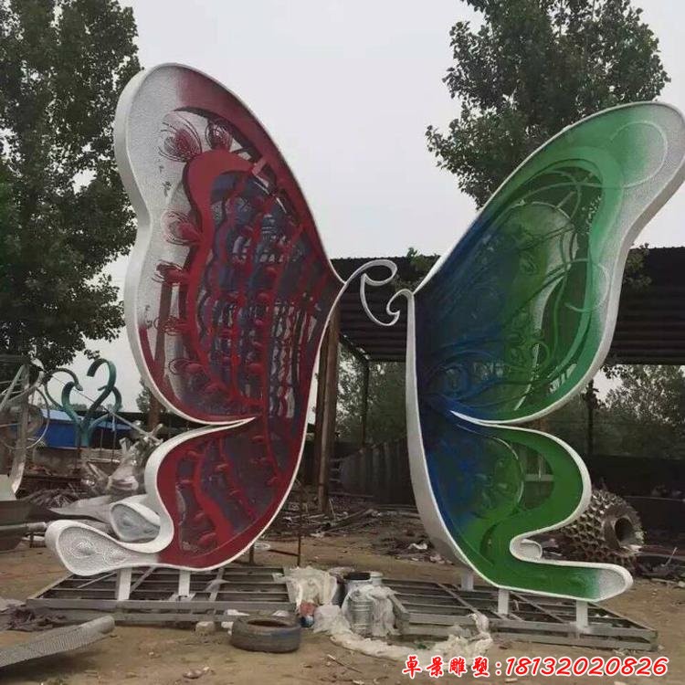 不銹鋼蝴蝶雕塑，廣場彩色蝴蝶不銹鋼雕塑