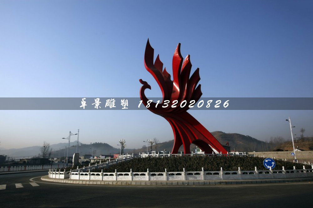 不銹鋼鳳凰雕塑，不銹鋼城市標(biāo)志雕塑