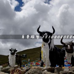 不銹鋼牦牛雕塑，不銹鋼草原雕塑