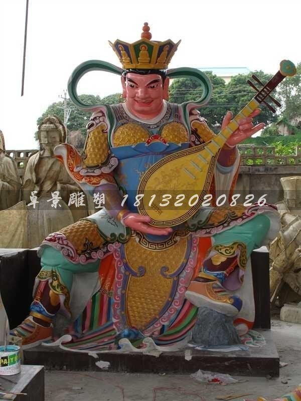 玻璃鋼四大天王雕塑，玻璃鋼彩色四大天王雕塑