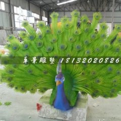 玻璃鋼孔雀雕塑，仿真孔雀雕塑