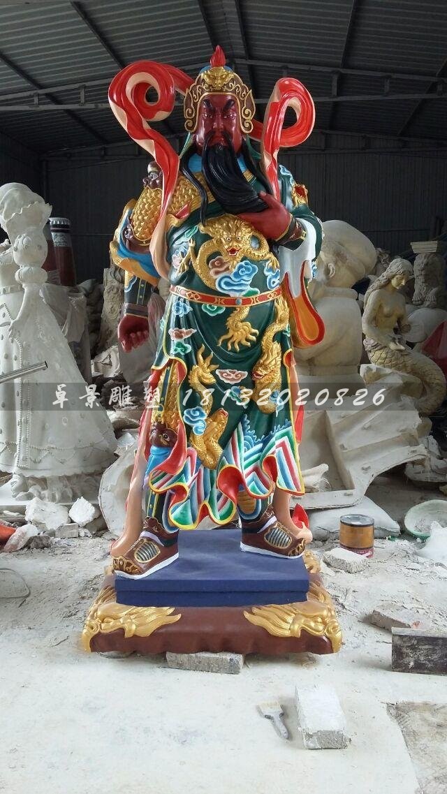 玻璃鋼關(guān)公雕塑，玻璃鋼關(guān)圣大帝雕塑