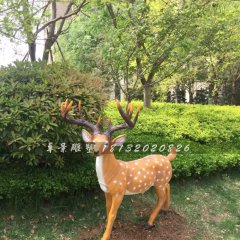 玻璃鋼梅花鹿雕塑，公園動物雕塑