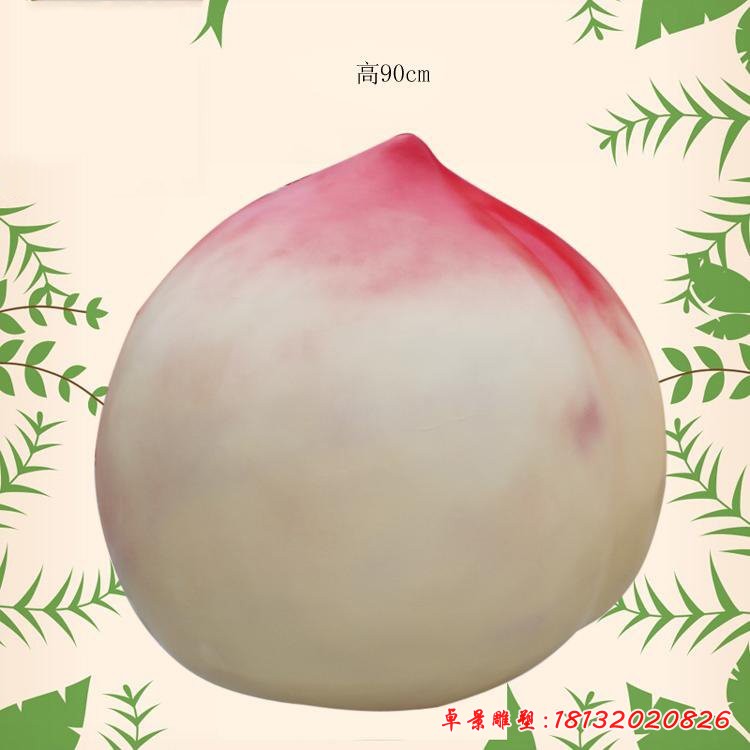 桃子雕塑，玻璃鋼仿真水果雕塑