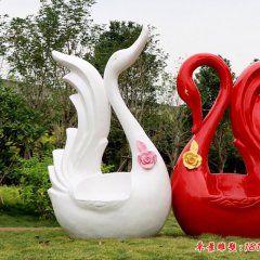 天鵝雕塑，公園玻璃鋼動(dòng)物雕塑