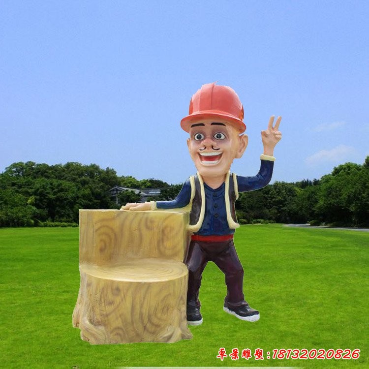 光頭強(qiáng)雕塑，玻璃鋼卡通人物雕塑