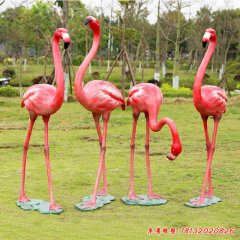 火烈鳥雕塑，玻璃鋼仿真動物雕塑