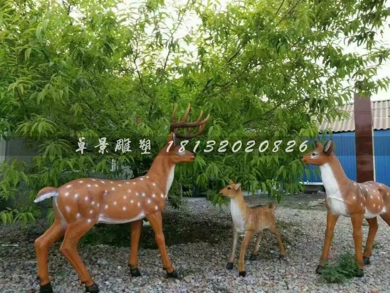 玻璃鋼鹿雕塑，仿真動物雕塑