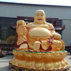 笑面佛雕塑，玻璃鋼坐式佛像