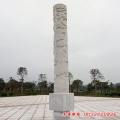 廣場(chǎng)大理石12生肖浮雕文化柱