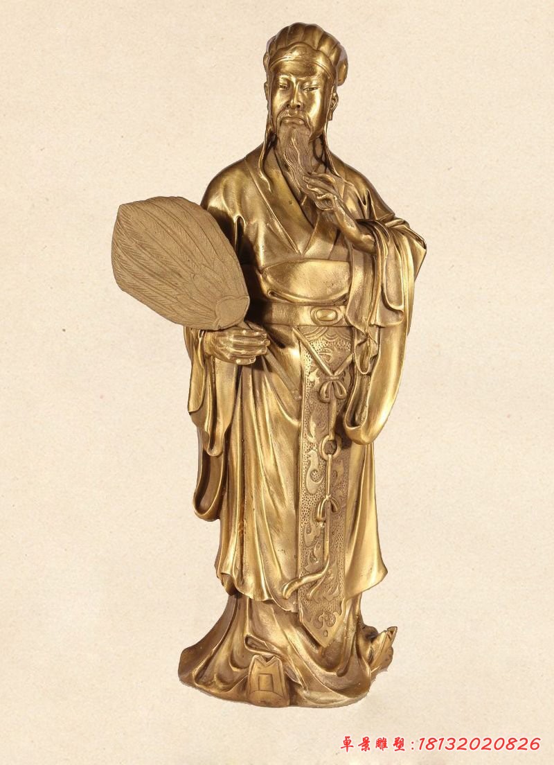 諸葛亮銅雕,古代名人銅雕
