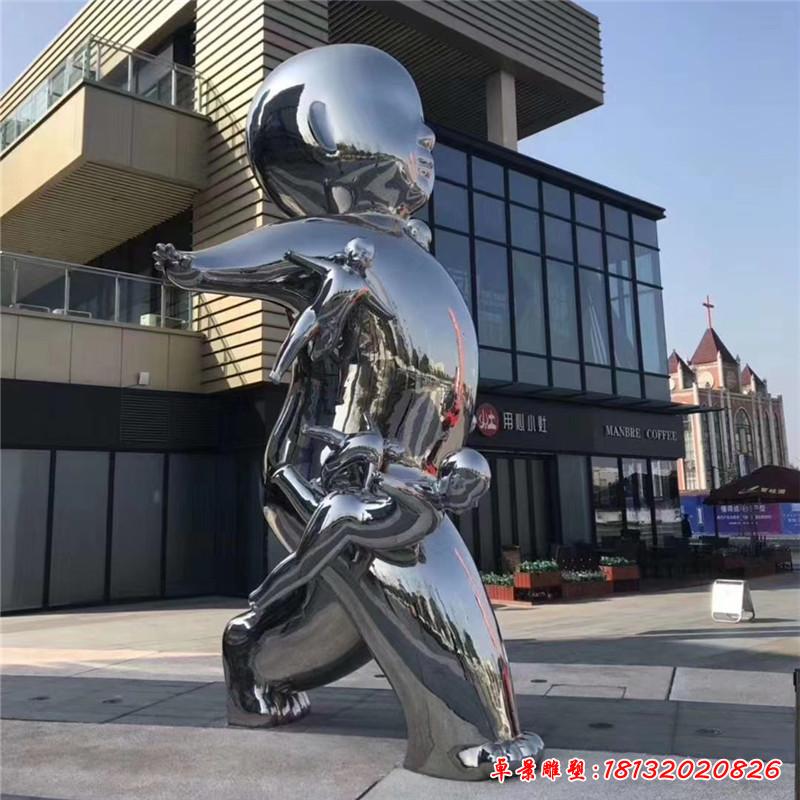 不銹鋼廣場抽象兒童雕塑