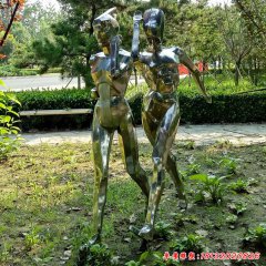 不銹鋼運(yùn)動人物公園雕塑